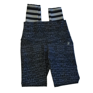 ABS2B S Black Gray Striped Athletic High Rise Leggings Scrunch Back